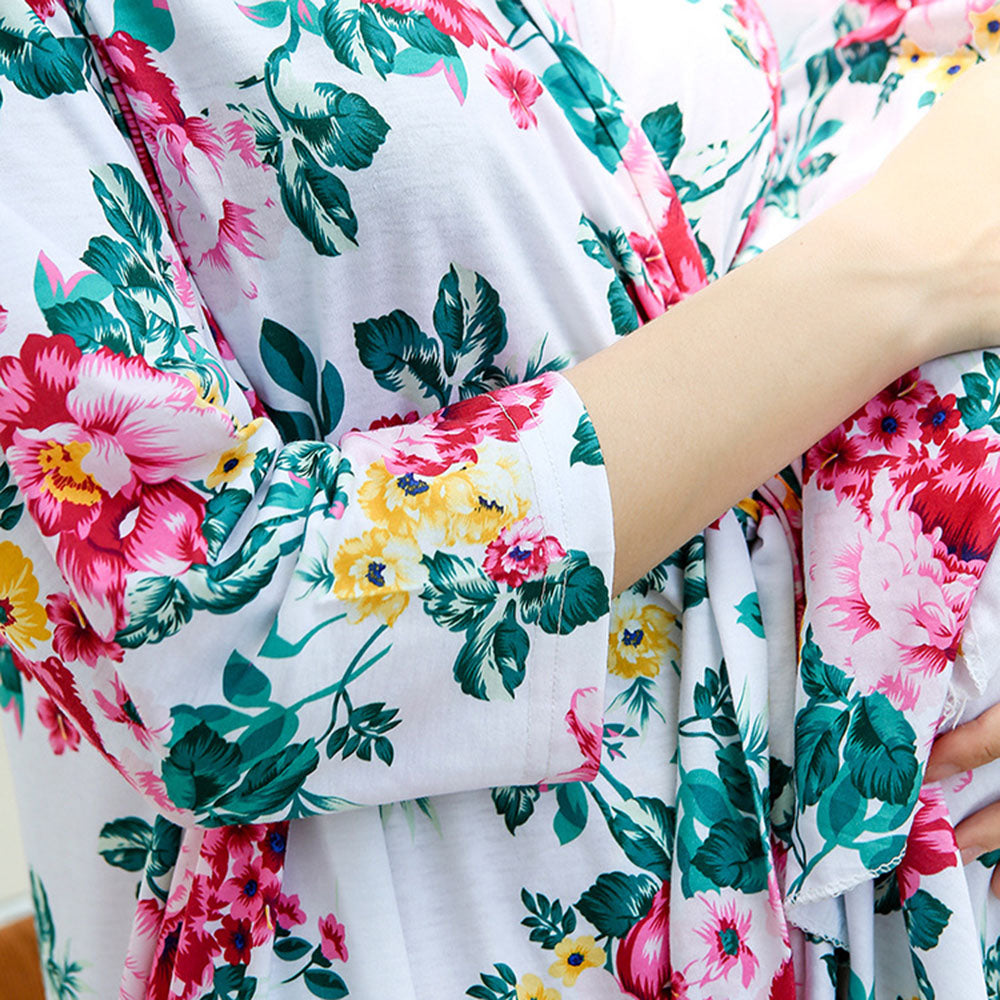 Mom Baby Matching Floral Set: Cozy Robe Swaddle