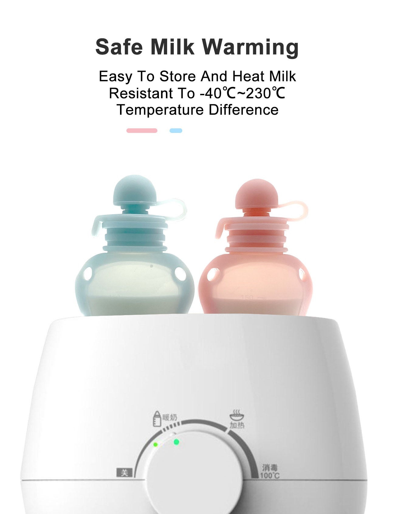 Breast milk and Food silicone storage bag fresh-keeping 150ml Reusable Pouches