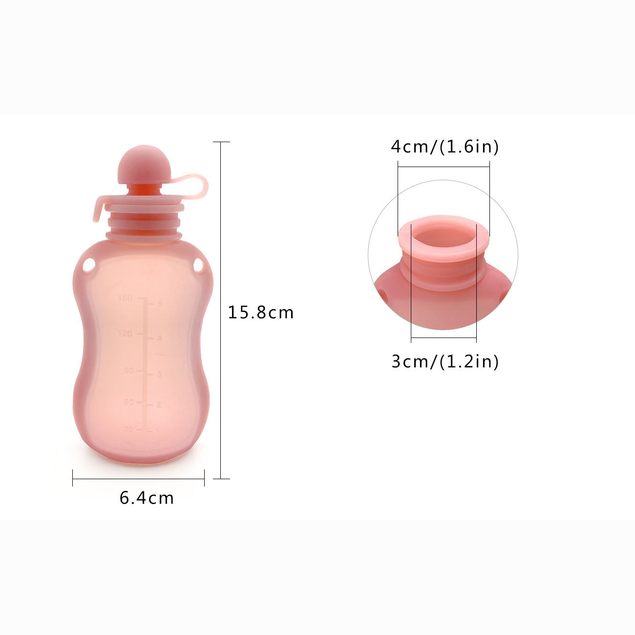 Breast milk and Food silicone storage bag fresh-keeping 150ml Reusable Pouches