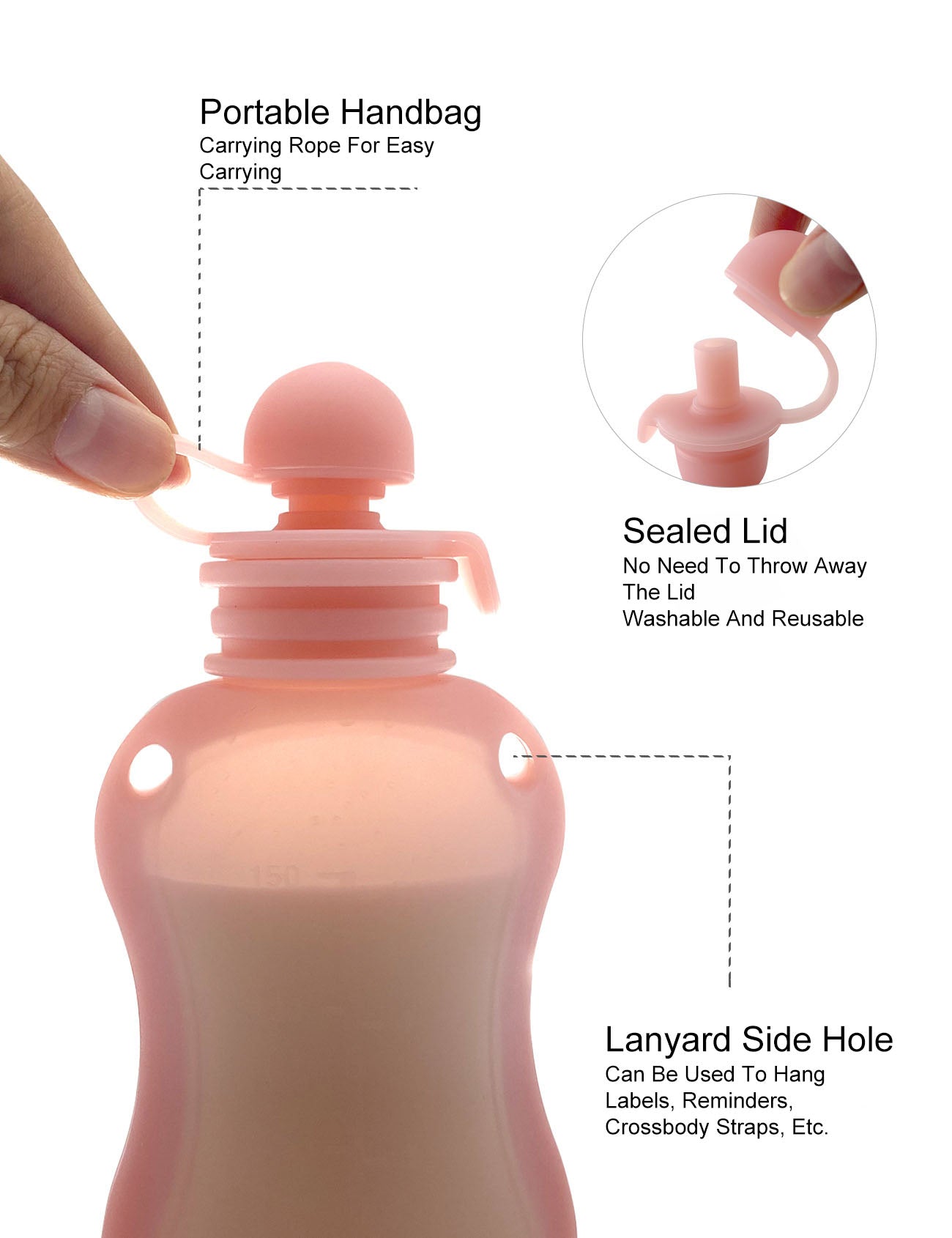 Breast milk and Food silicone storage bag fresh-keeping 150ml Reusable Pouches