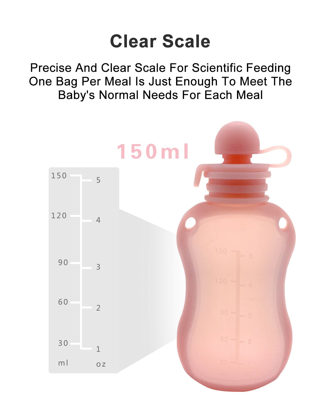 Breast milk and Food silicone storage bag fresh-keeping 150ml Reusable Pouches