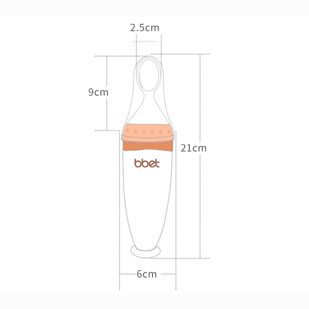 Baby silicone food feeder squeeze type anti-choking baby food spoon
