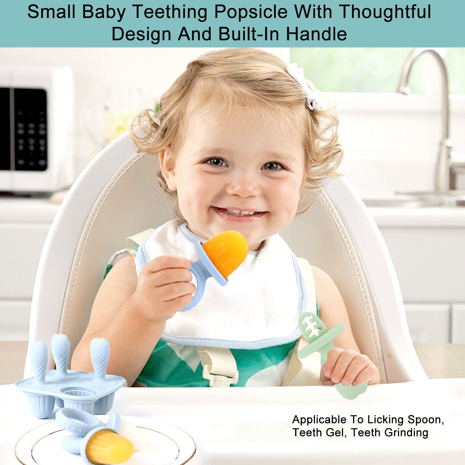 Silicone Baby teething food supplement chewy teething popsicle ice cream popsicle mold