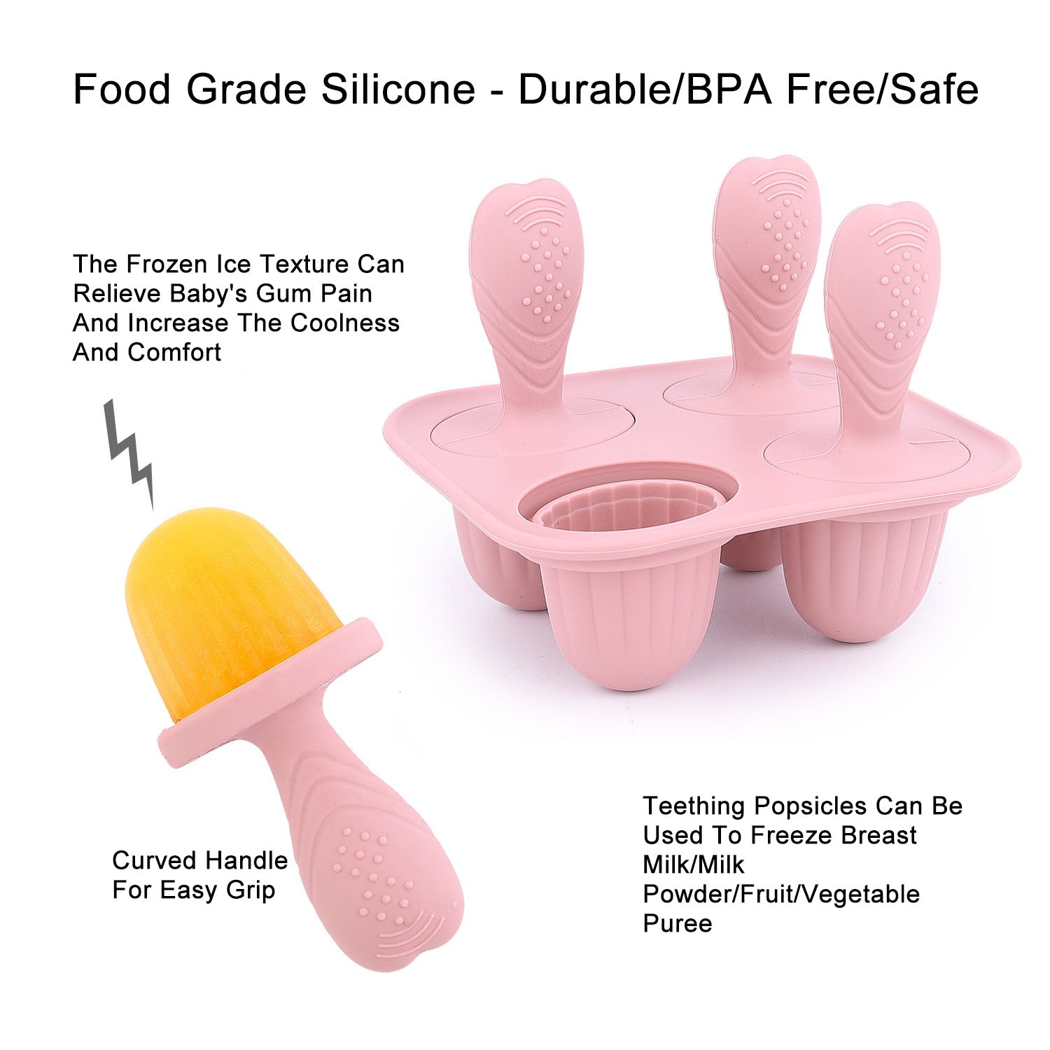 Silicone Baby teething food supplement chewy teething popsicle ice cream popsicle mold