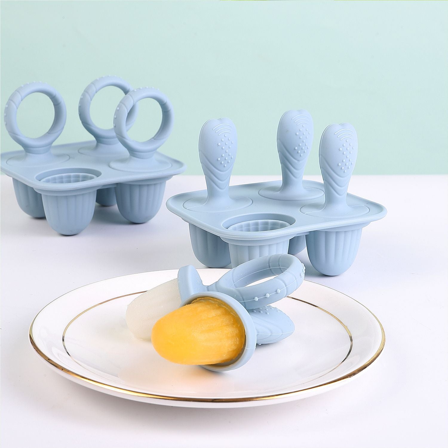Silicone Baby teething food supplement chewy teething popsicle ice cream popsicle mold