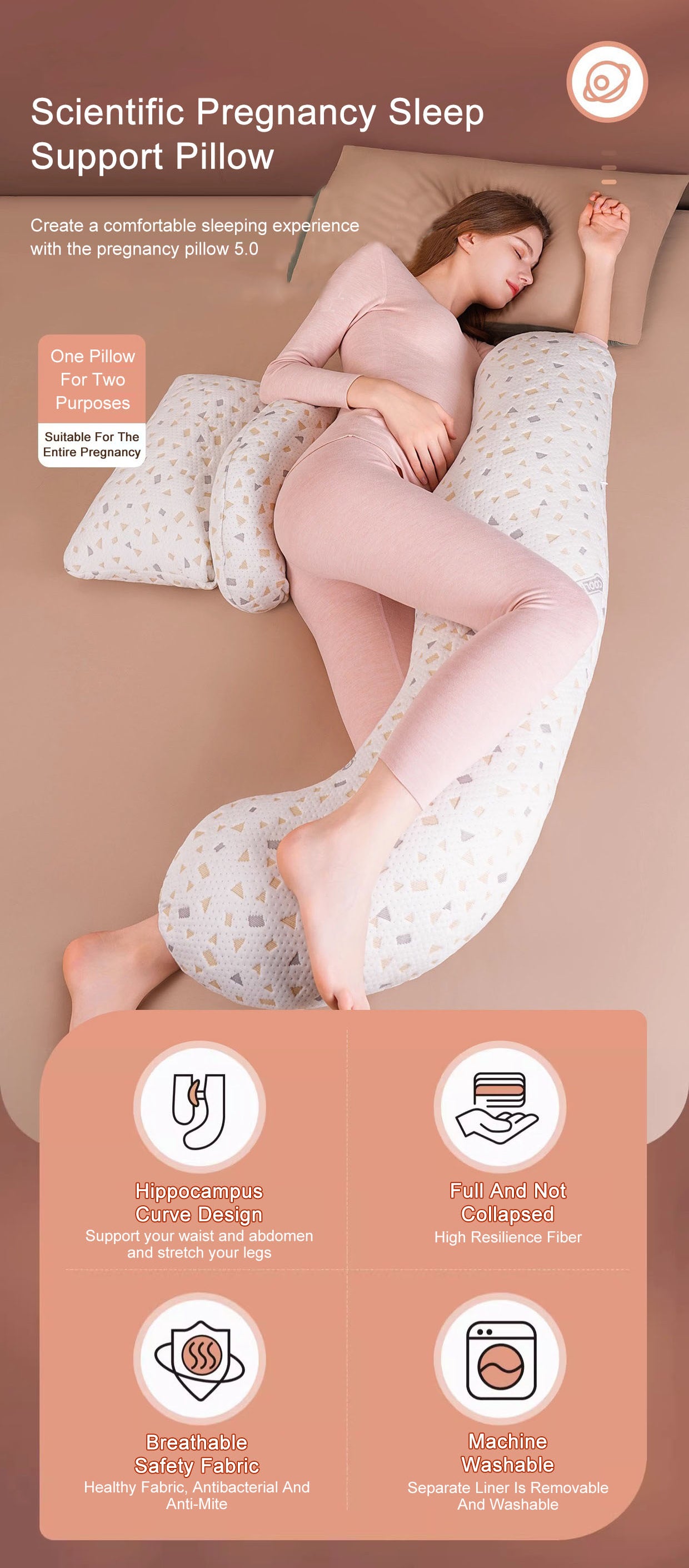 Pregnancy pillow belly support waist protection side sleeping pillow