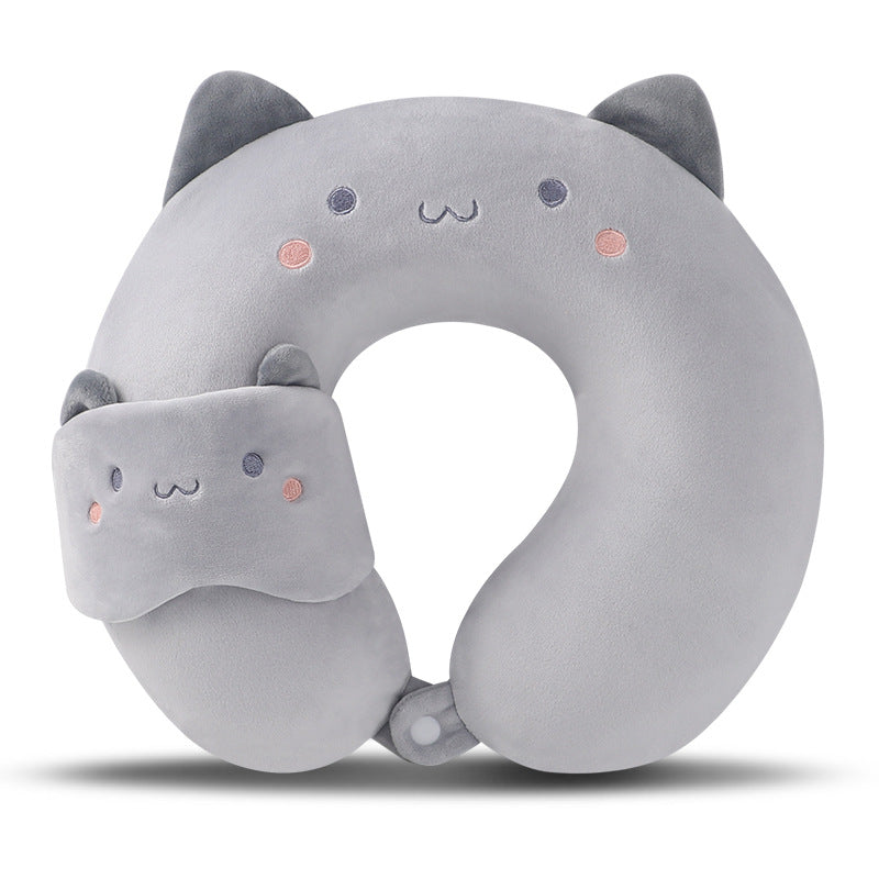 U-shaped pillow eye mask two-in-one memory foam pillow neck protection Office Travel