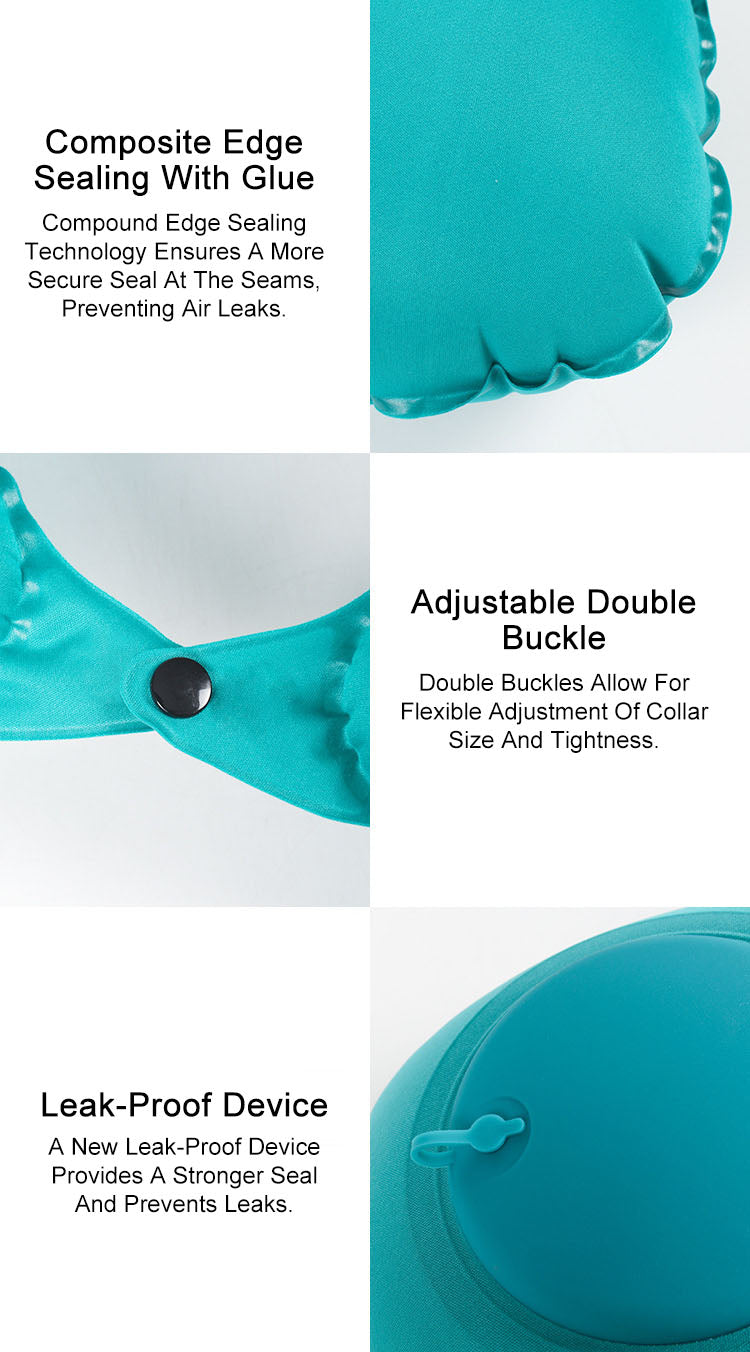 Inflatable U-shaped pillow airplane travel three-piece set nap neck pillow