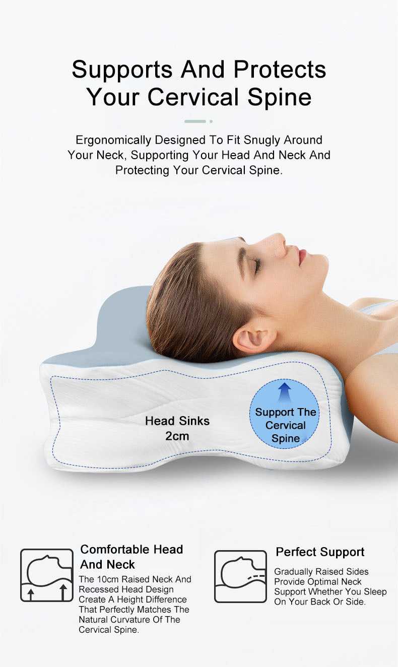 Memory foam pillow slow rebound butterfly pillow cervical protection pillow to help sleep