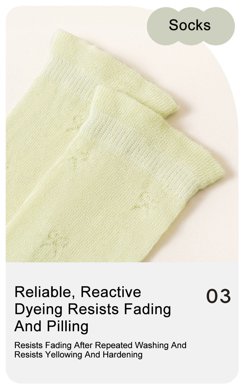 Baby socks summer ultra-thin mesh a-type cotton newborn baby girl anti-mosquito sock