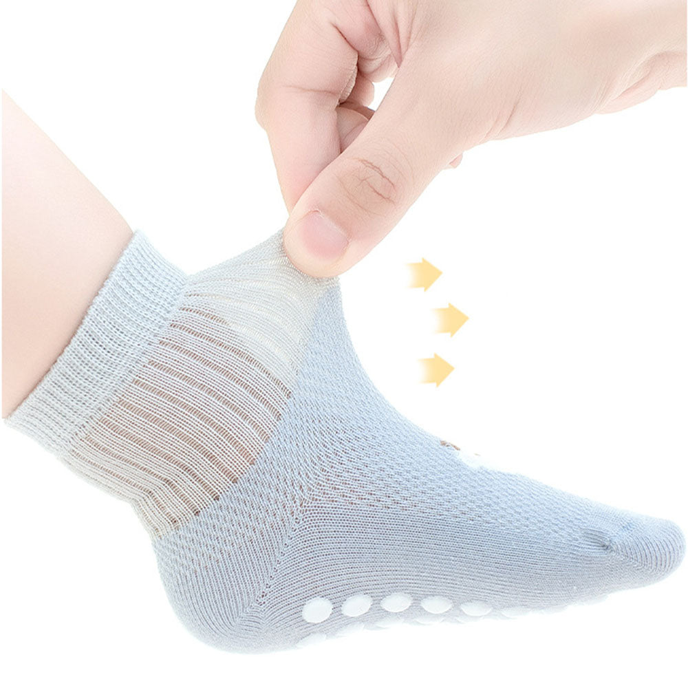 Baby socks summer mesh thin type a cotton newborn Non-slip socks