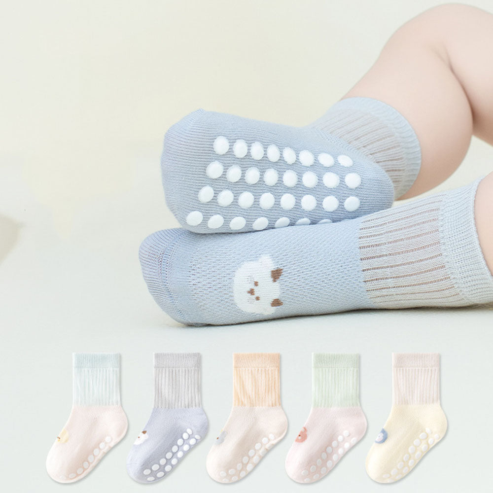 Baby socks summer mesh thin type a cotton newborn Non-slip socks