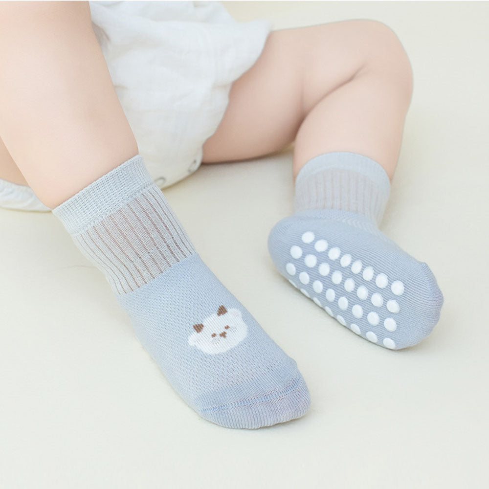 Baby socks summer mesh thin type a cotton newborn Non-slip socks