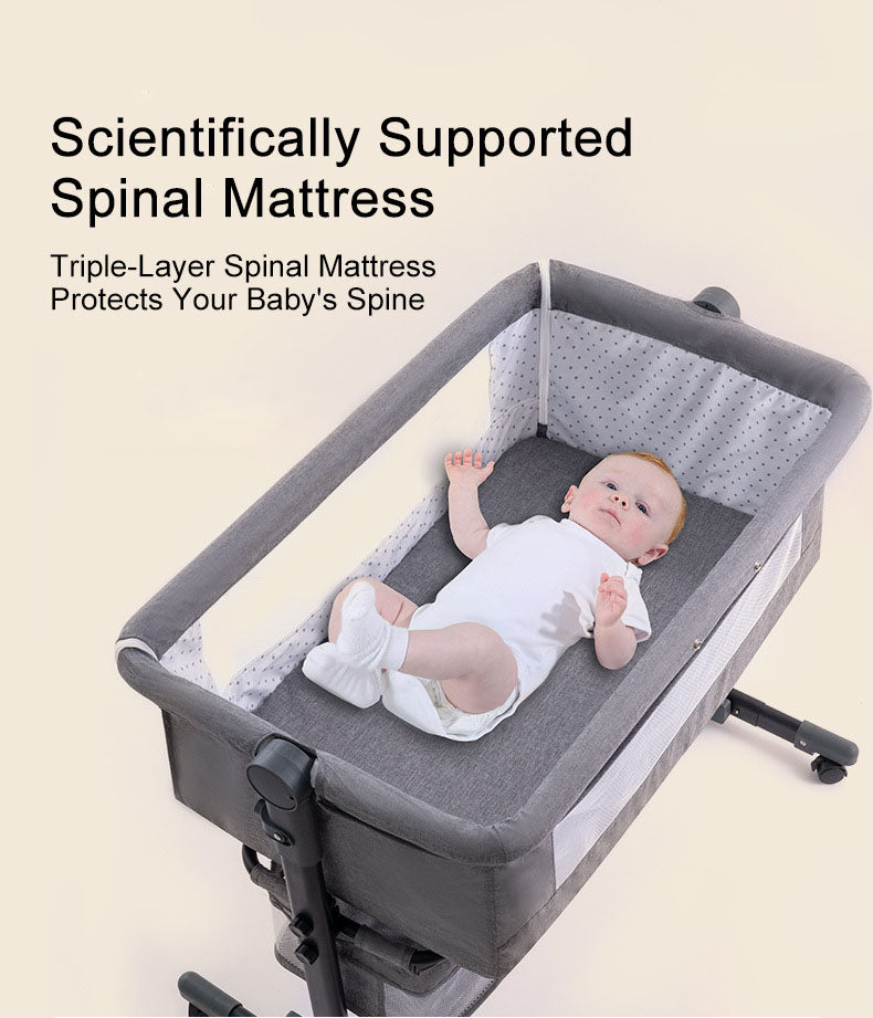 Baby Newborn Bed Splicing Large Rocking Cradle Bed Multifunctional Movable Foldable