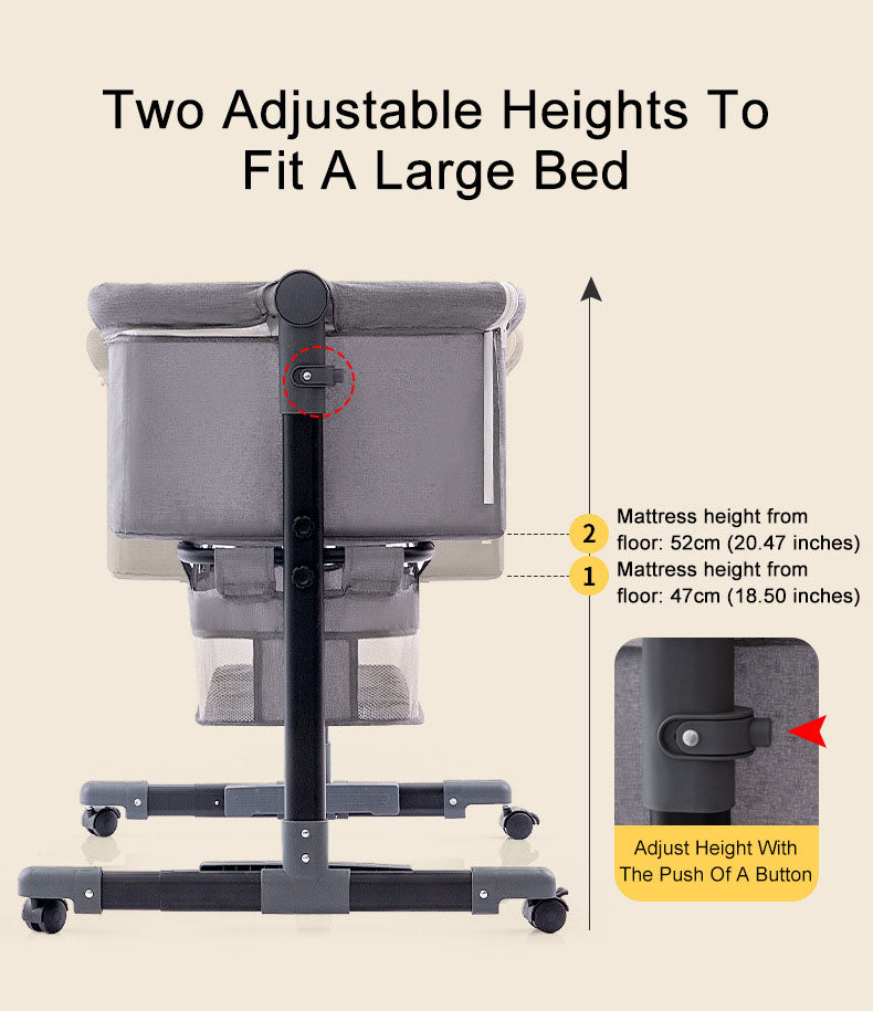 Baby Newborn Bed Splicing Large Rocking Cradle Bed Multifunctional Movable Foldable