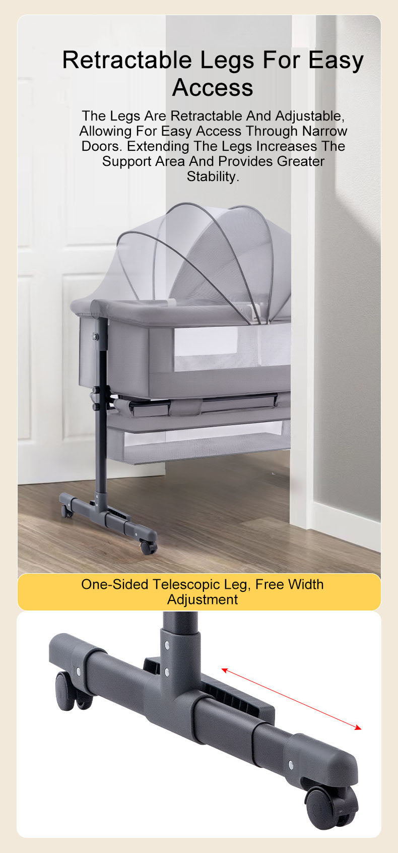 Baby Newborn Bed Splicing Large Rocking Cradle Bed Multifunctional Movable Foldable