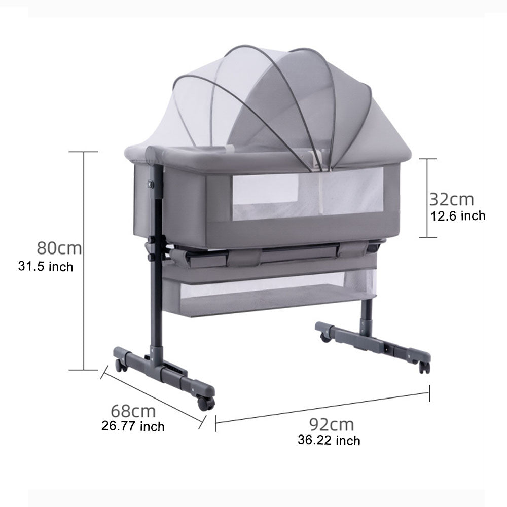 Baby Newborn Bed Splicing Large Rocking Cradle Bed Multifunctional Movable Foldable