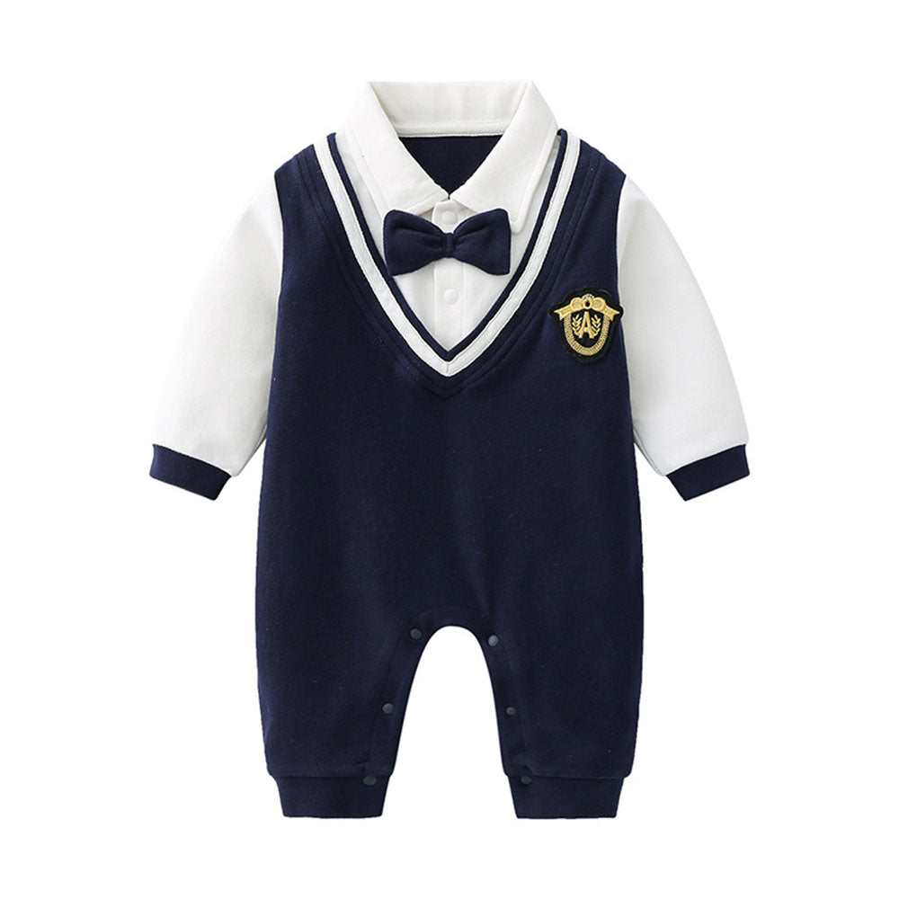 Baby Newborn gentleman romper autumn long-sleeved First Birthday Party Dress