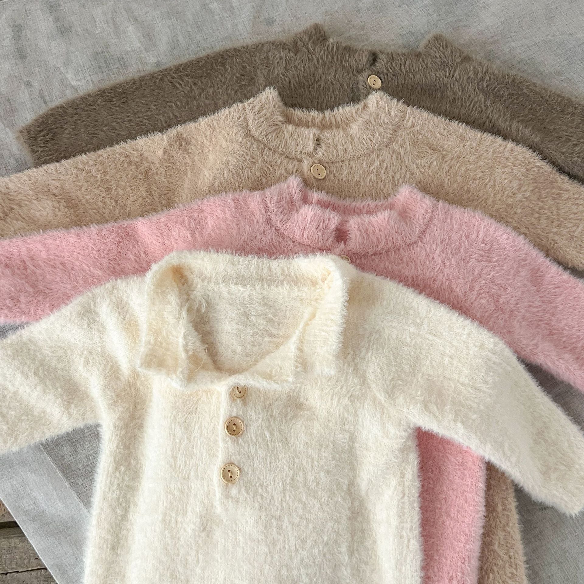 Baby winter onesie baby 100-day clothes mink fleece romper