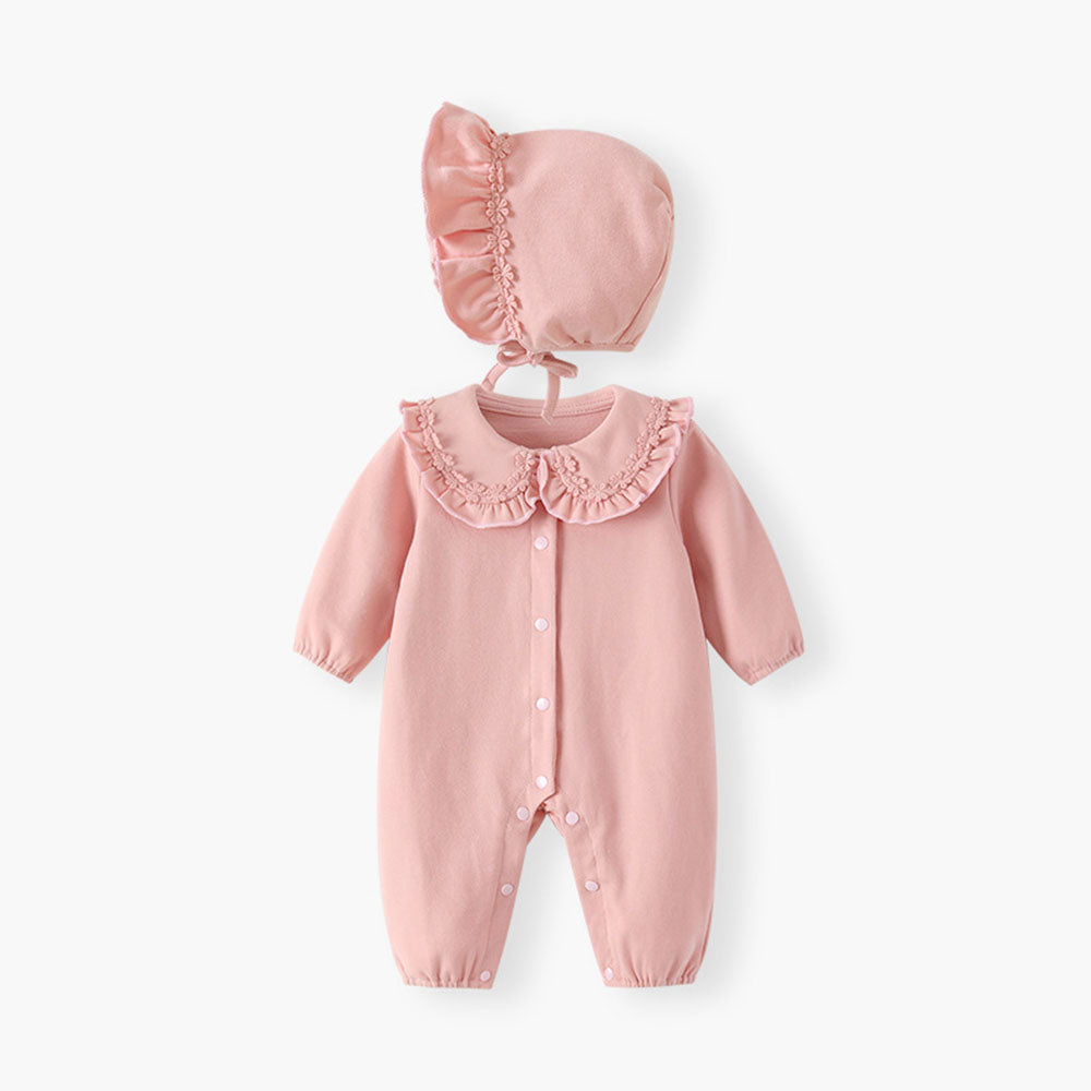 Baby Newborn red long-sleeved breathable romper onesies