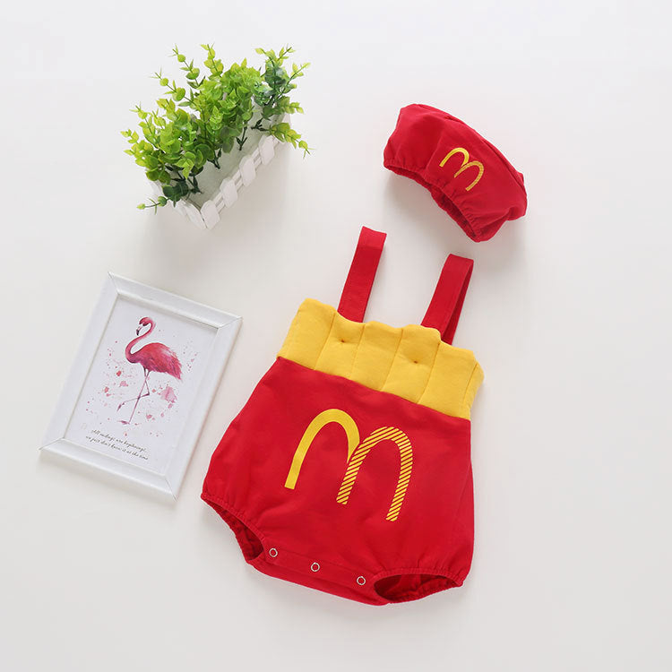 McDonald's-style baby romper onesie set with Hat sock
