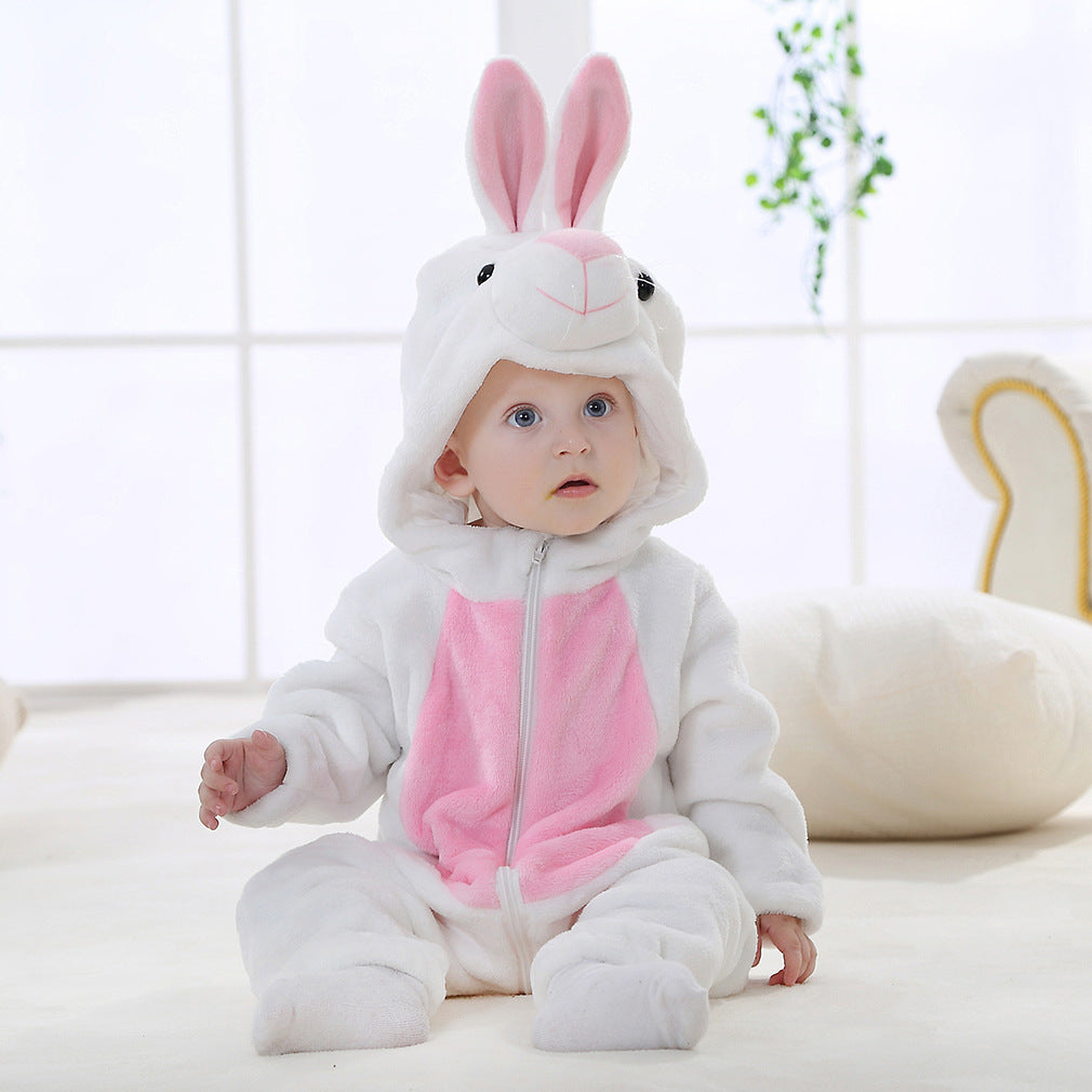 Baby and toddler bodysuit onesies flannel animal shape romper
