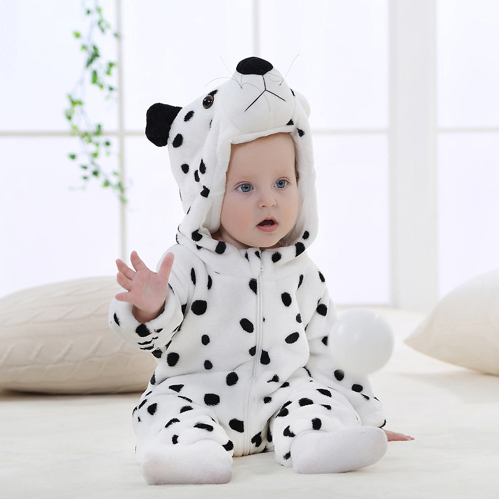 Baby and toddler bodysuit onesies flannel animal shape romper