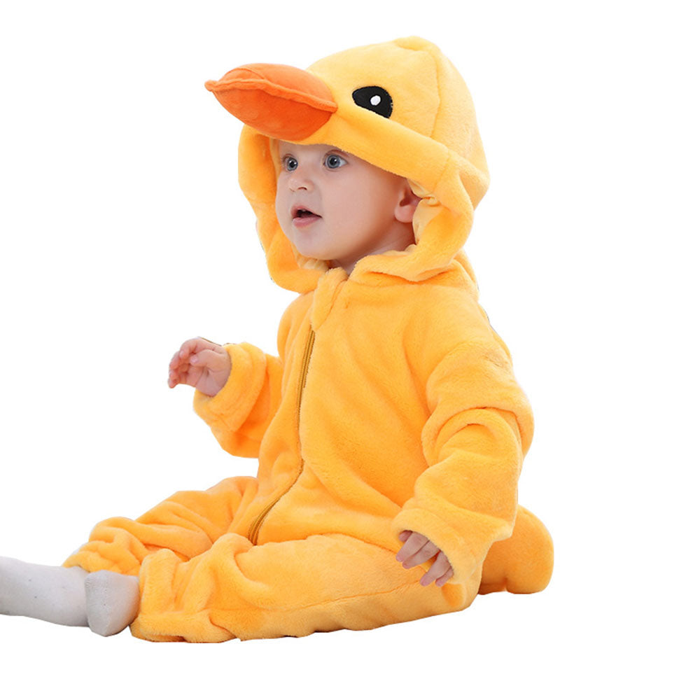 Baby and toddler bodysuit onesies flannel animal shape romper