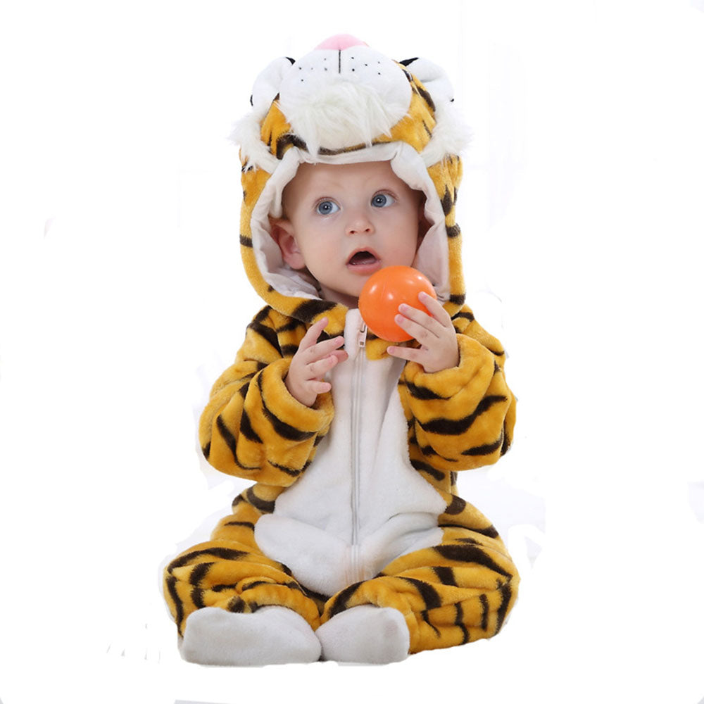 Baby and toddler bodysuit onesies flannel animal shape romper