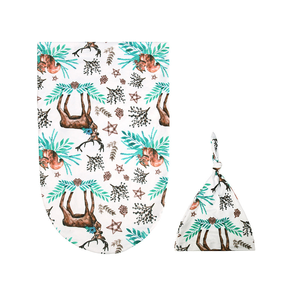 Floral Print Swaddle and Hat Set for Newborn Baby Photographers