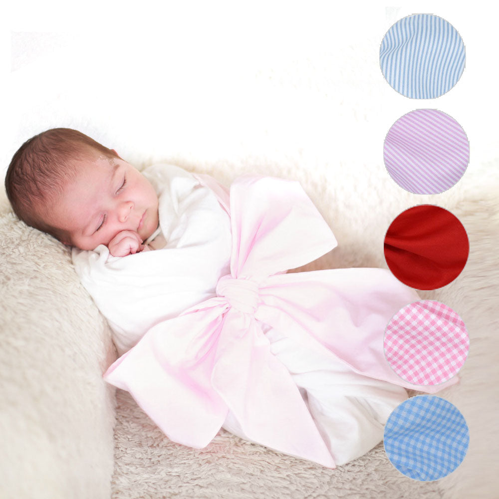 Newborn baby swaddle sash bow ribbon 7 colors