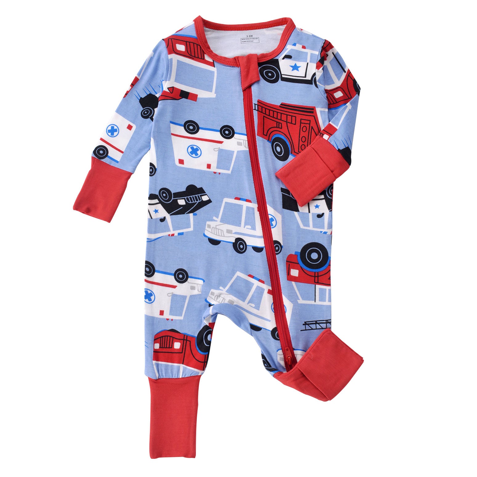 Bamboo fiber baby long-sleeved Zipper onesie Romper Fit All Season