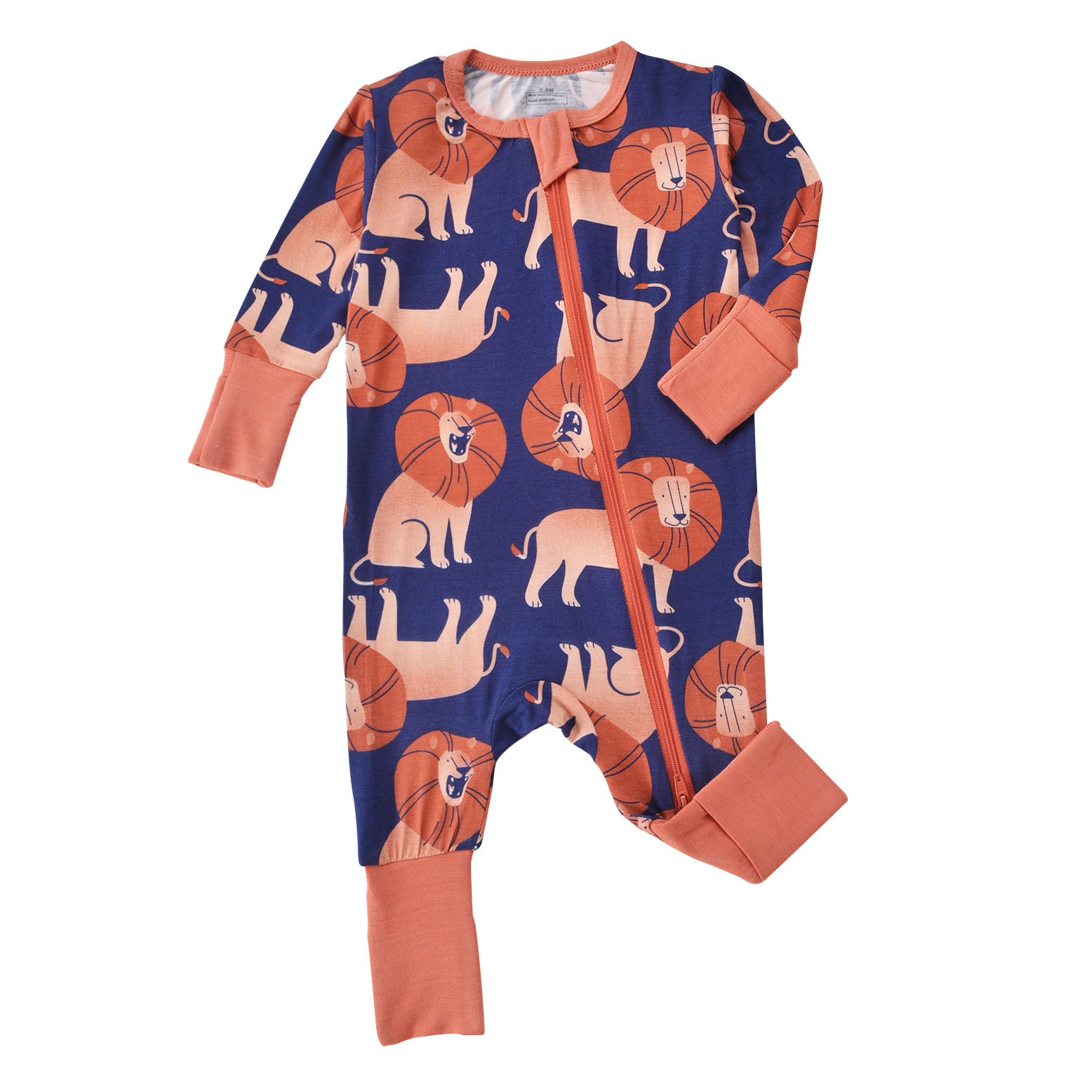 Bamboo fiber baby long-sleeved Zipper onesie Romper Fit All Season