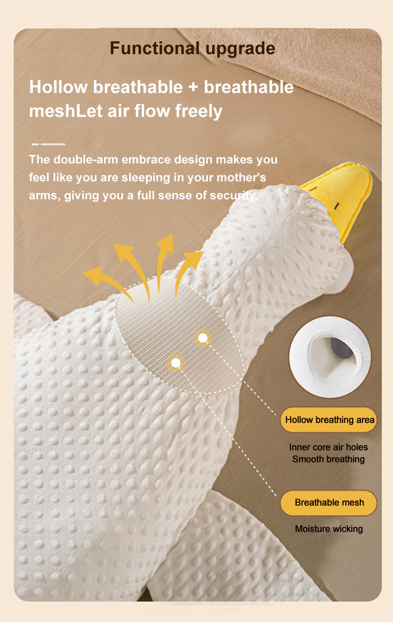 Big white goose baby exhaust pillow newborn airplane pillow soothe baby to sleep