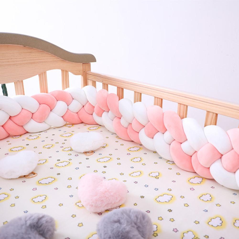 Braided Crib Bumper For Baby Toddler Bed Anti-Collision Strip