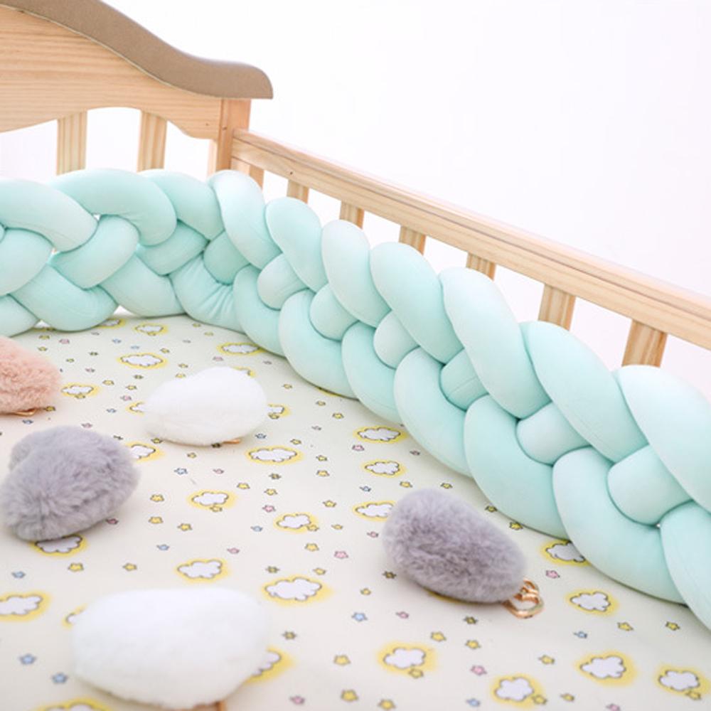 Braided Crib Bumper For Baby Toddler Bed Anti-Collision Strip