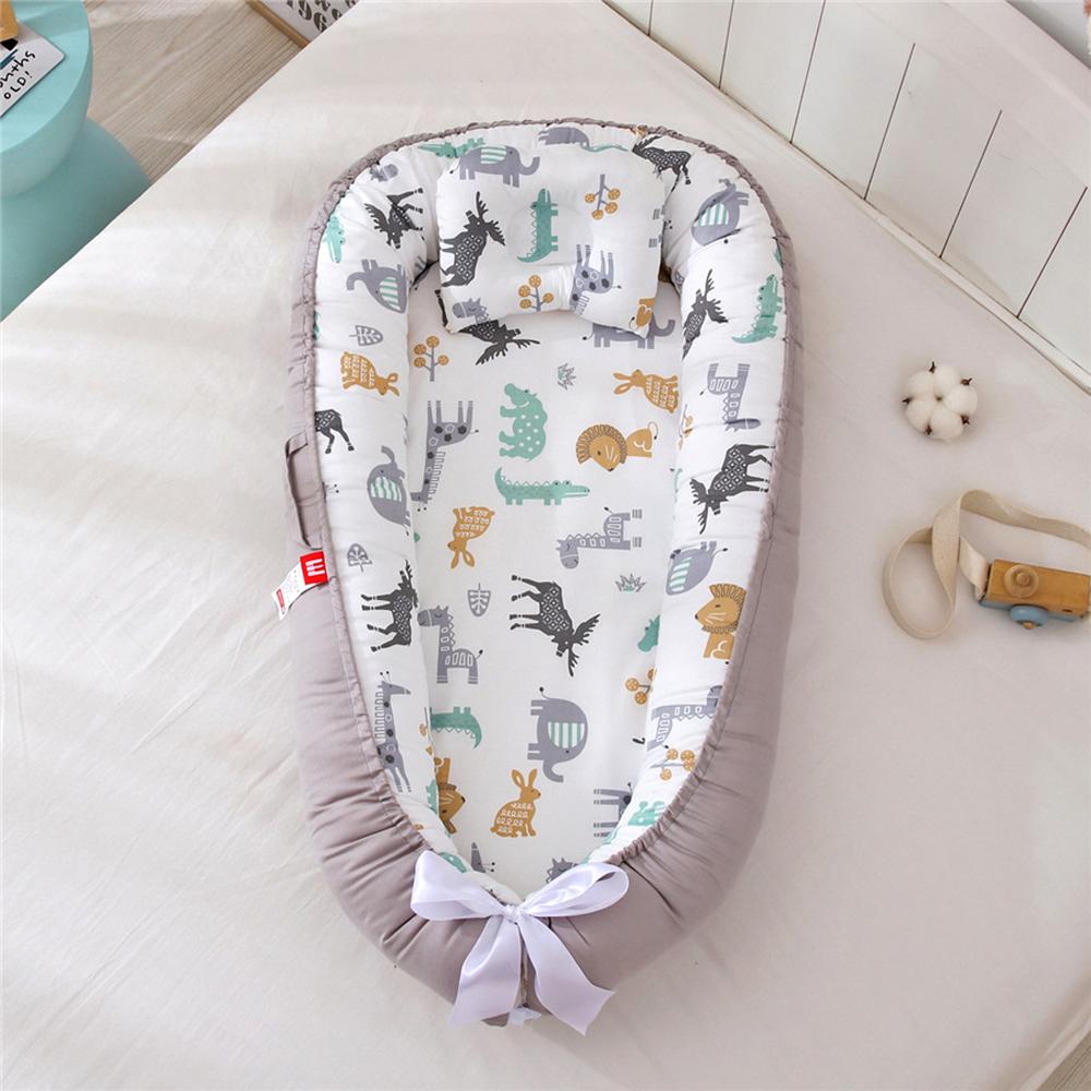 Baby Infant Nest Lounger Portable Breathable Travel Home Bed Crib With Pillow