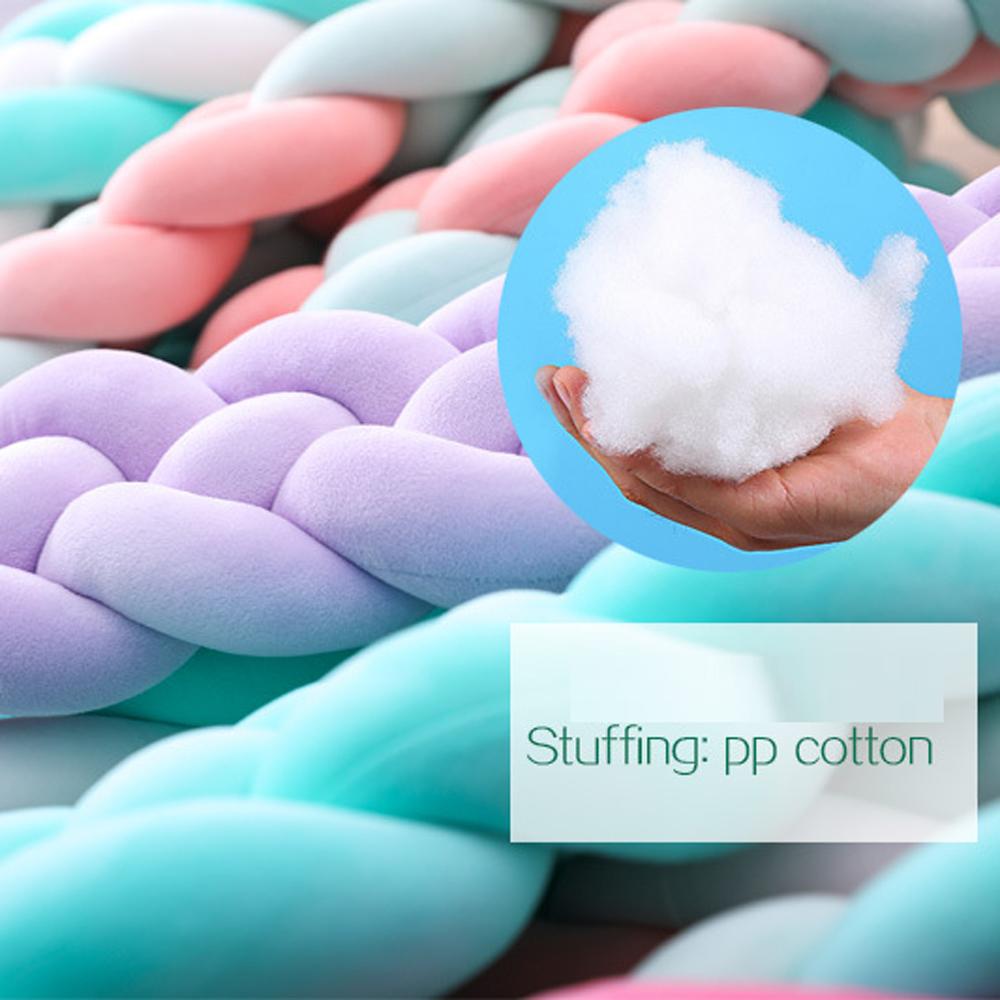 Braided Crib Bumper For Baby Toddler Bed Anti-Collision Strip