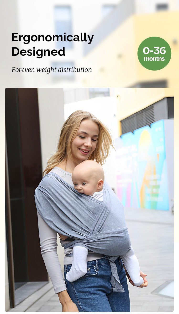 Baby Wrap Ergonomic Safe Comfortable Support 3-36 Month