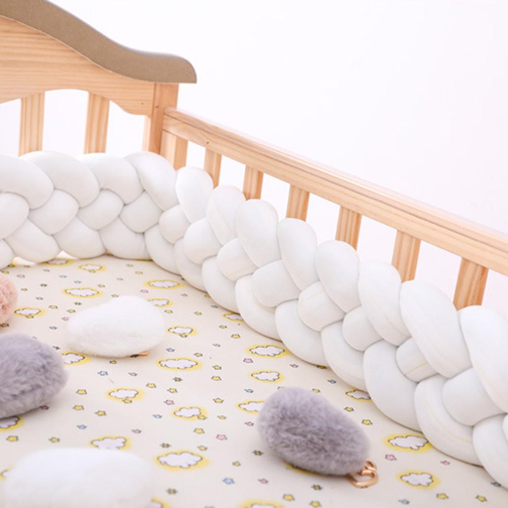 Braided Crib Bumper For Baby Toddler Bed Anti-Collision Strip