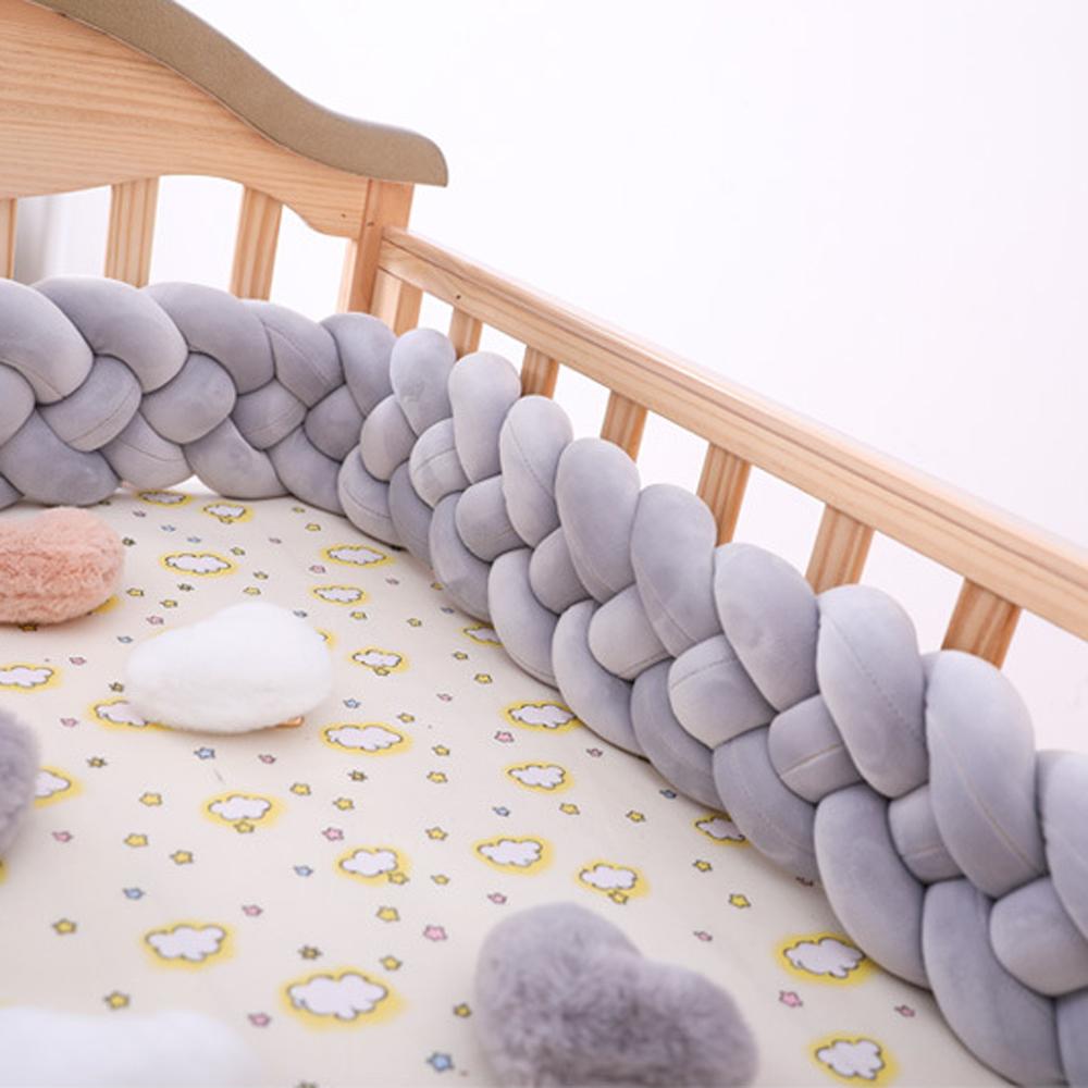 Braided Crib Bumper For Baby Toddler Bed Anti-Collision Strip