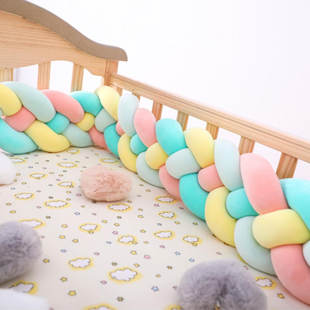 Braided Crib Bumper For Baby Toddler Bed Anti-Collision Strip