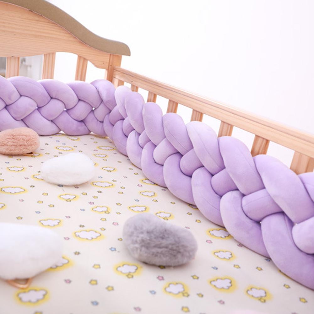 Braided Crib Bumper For Baby Toddler Bed Anti-Collision Strip