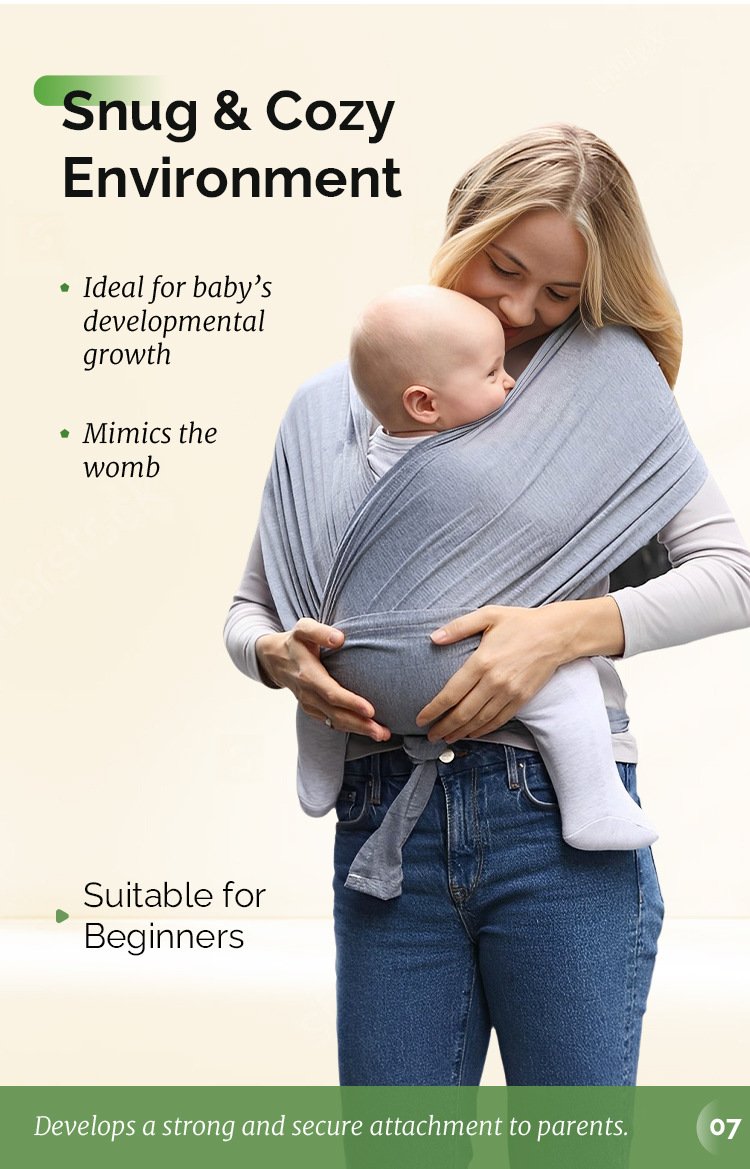 Baby Wrap Ergonomic Safe Comfortable Support 3-36 Month