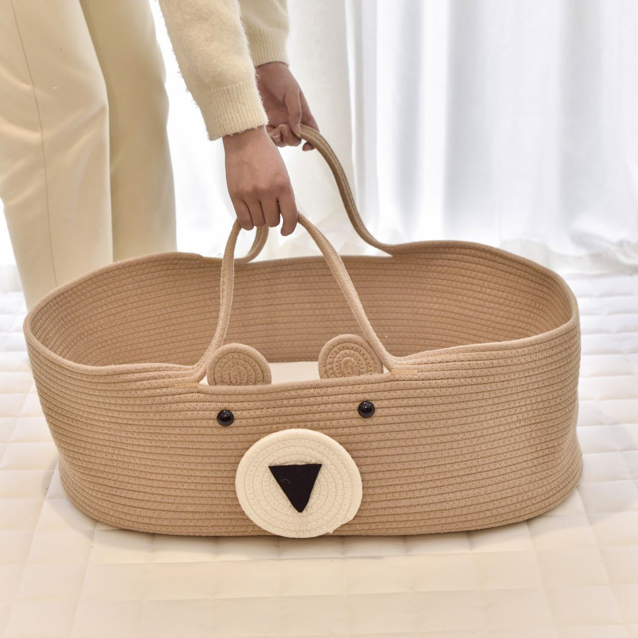 Portable Baby Newborn Moses Basket Bed with Pad Pillow