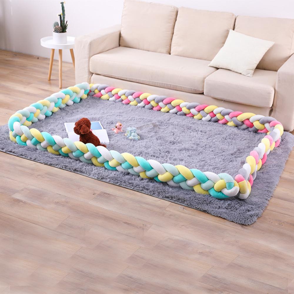Braided Crib Bumper For Baby Toddler Bed Anti-Collision Strip