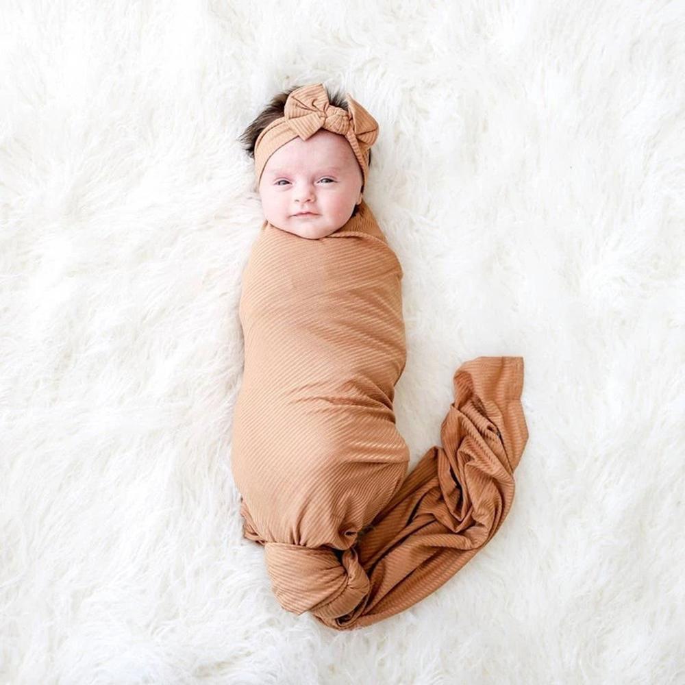 Luxury Baby Swaddler and Headband Set Perfect for Newborns Toddler