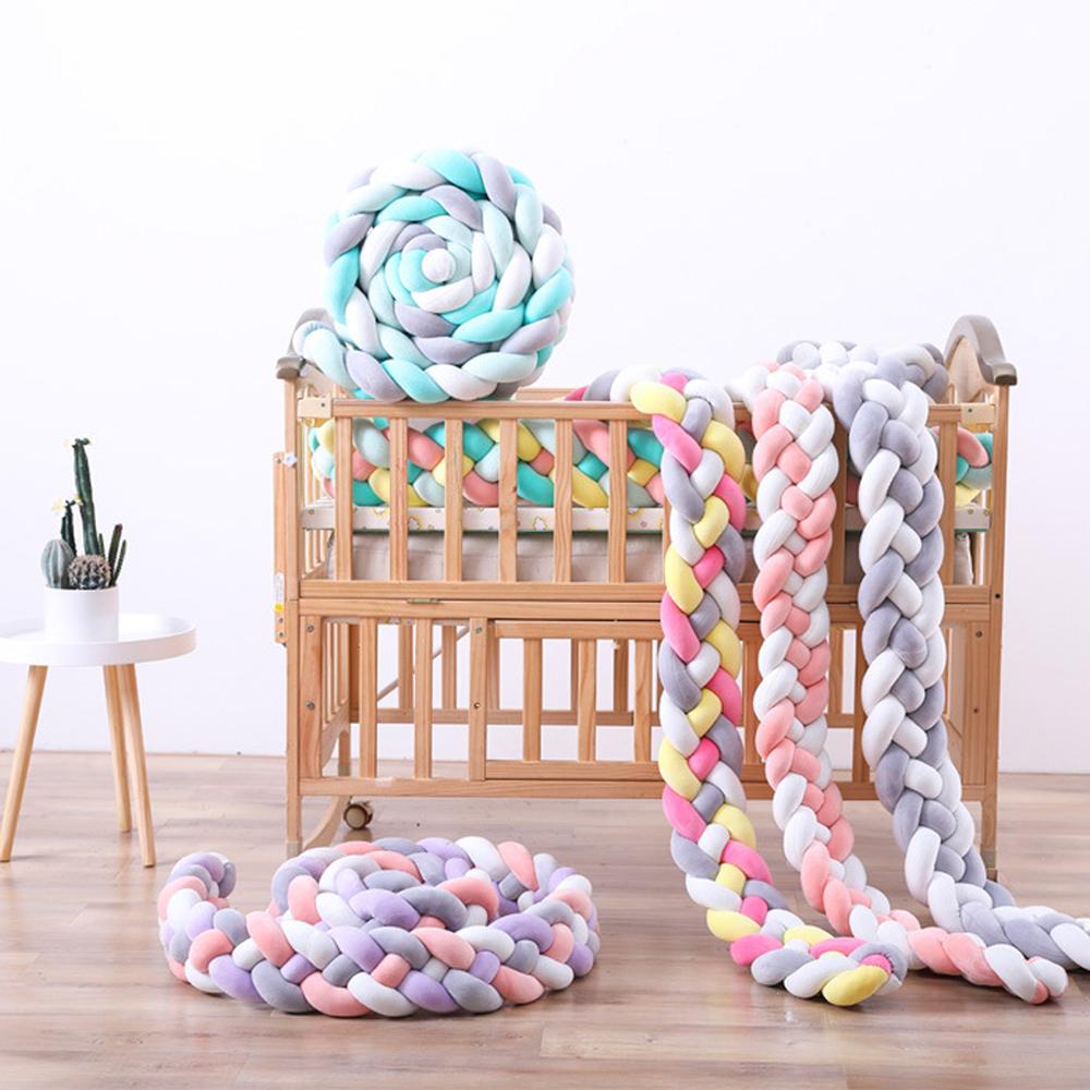 Braided Crib Bumper For Baby Toddler Bed Anti-Collision Strip