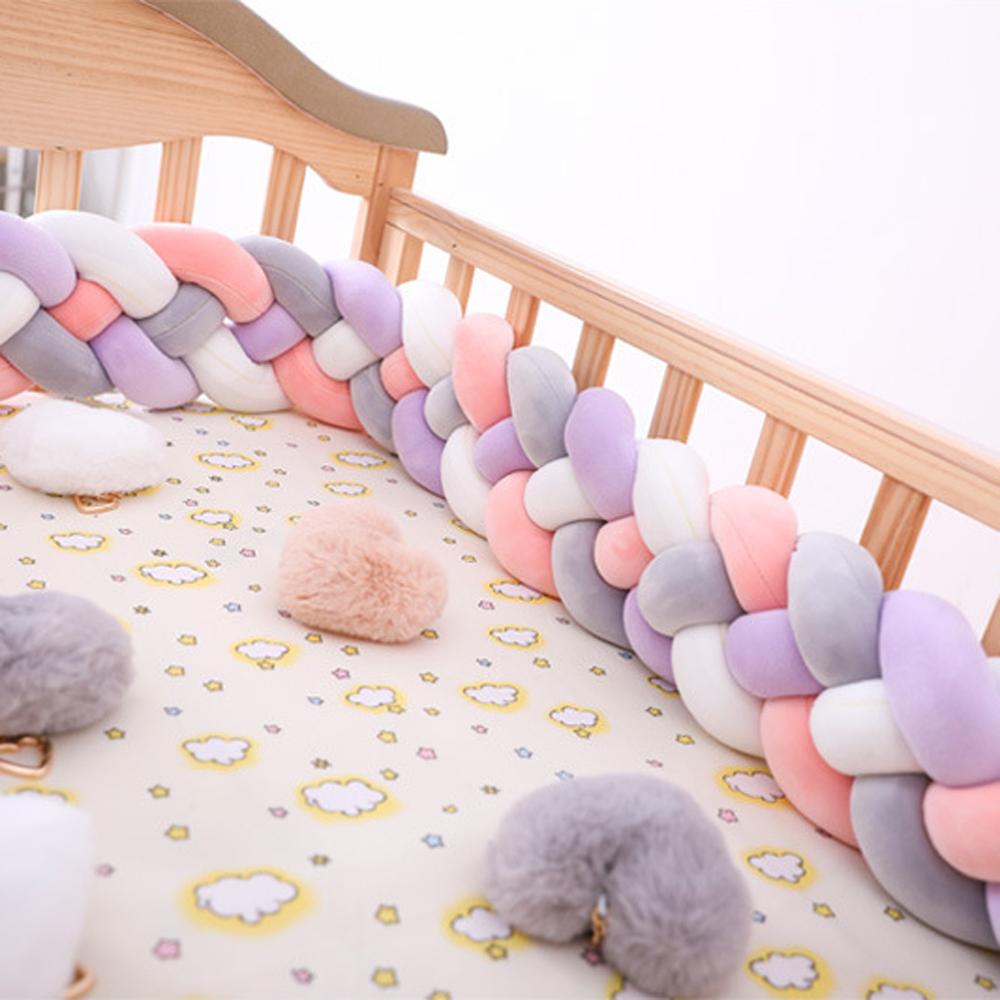 Braided Crib Bumper For Baby Toddler Bed Anti-Collision Strip