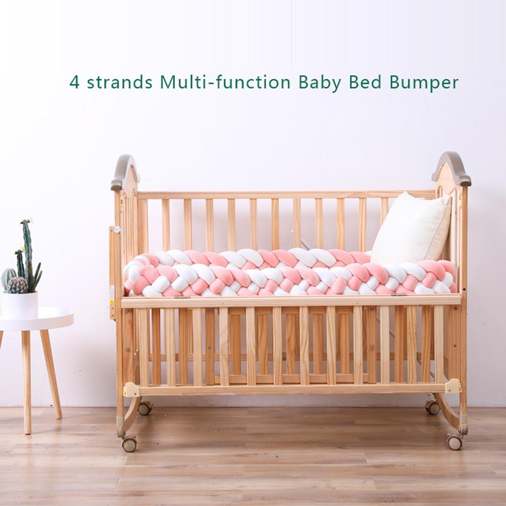 Braided Crib Bumper For Baby Toddler Bed Anti-Collision Strip